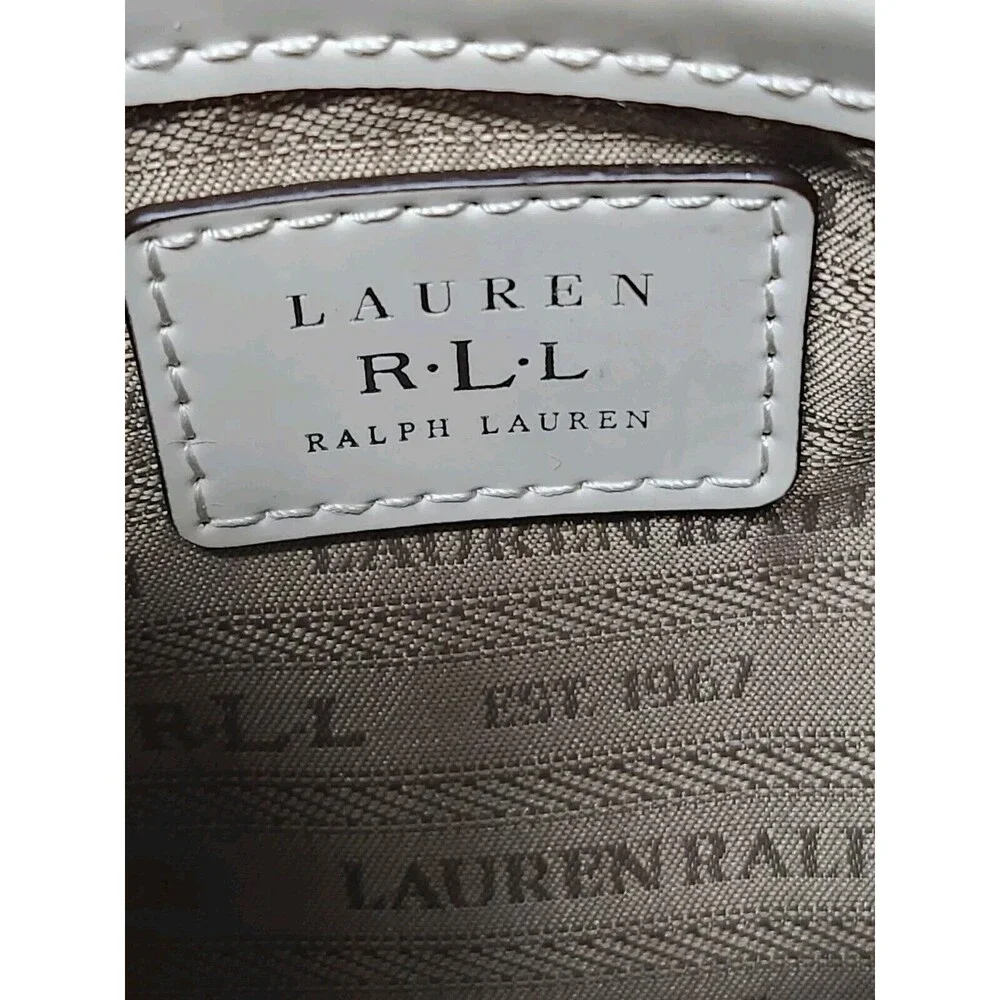 R.L.L Lauren Ralph Lauren Crossbody Bag Cream Small Leather Classic Purse - Picture 13 of 16